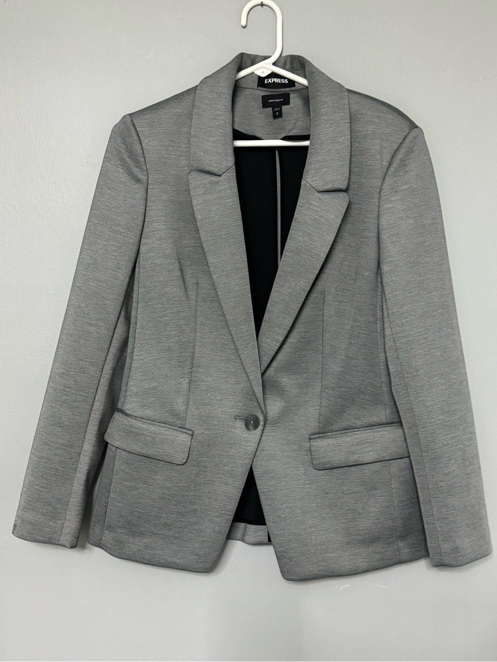 Express Gray Single-Button Blazer
